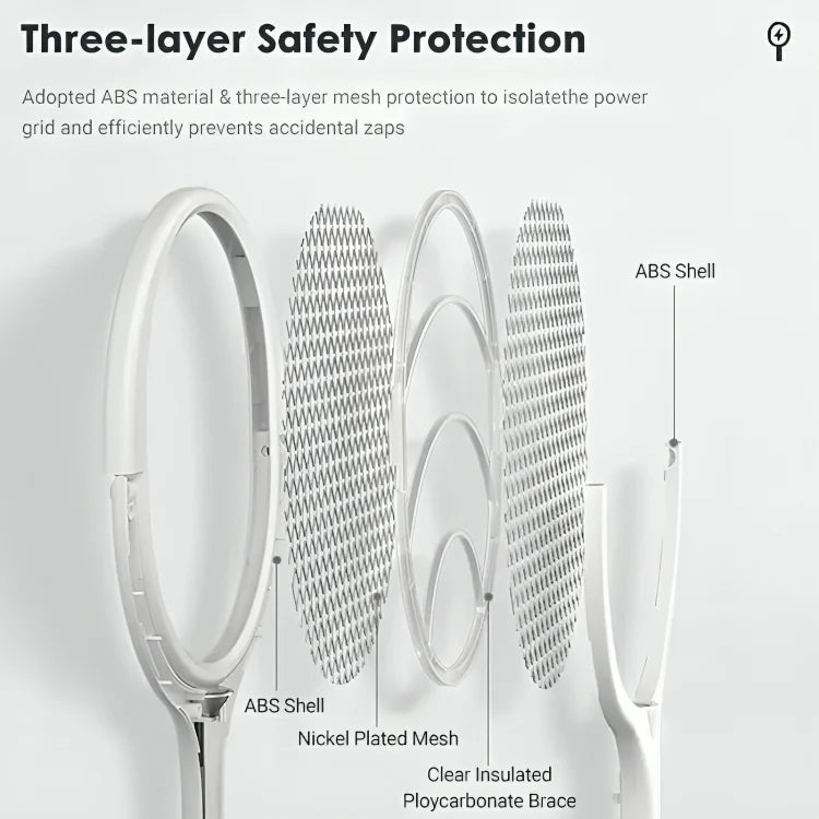Electric Fly Swatter Five Modes Adjustable Head Rechargeable Foldable