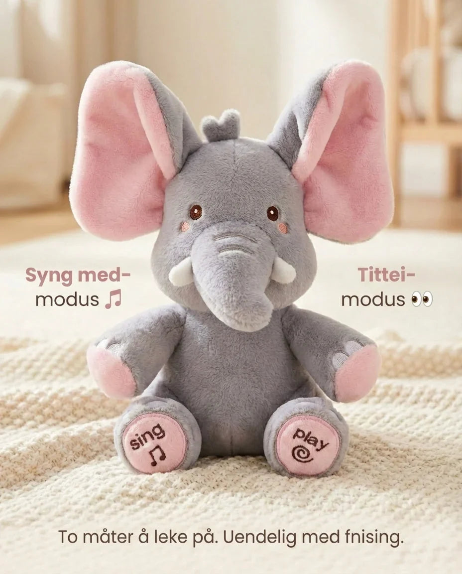 Elephant Plush Toy Interactive Peekaboo & Sing-Along Modes