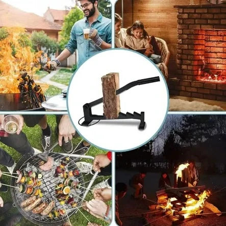 Firewood Splitter Wall-Mounted Rust-Resistant Steel