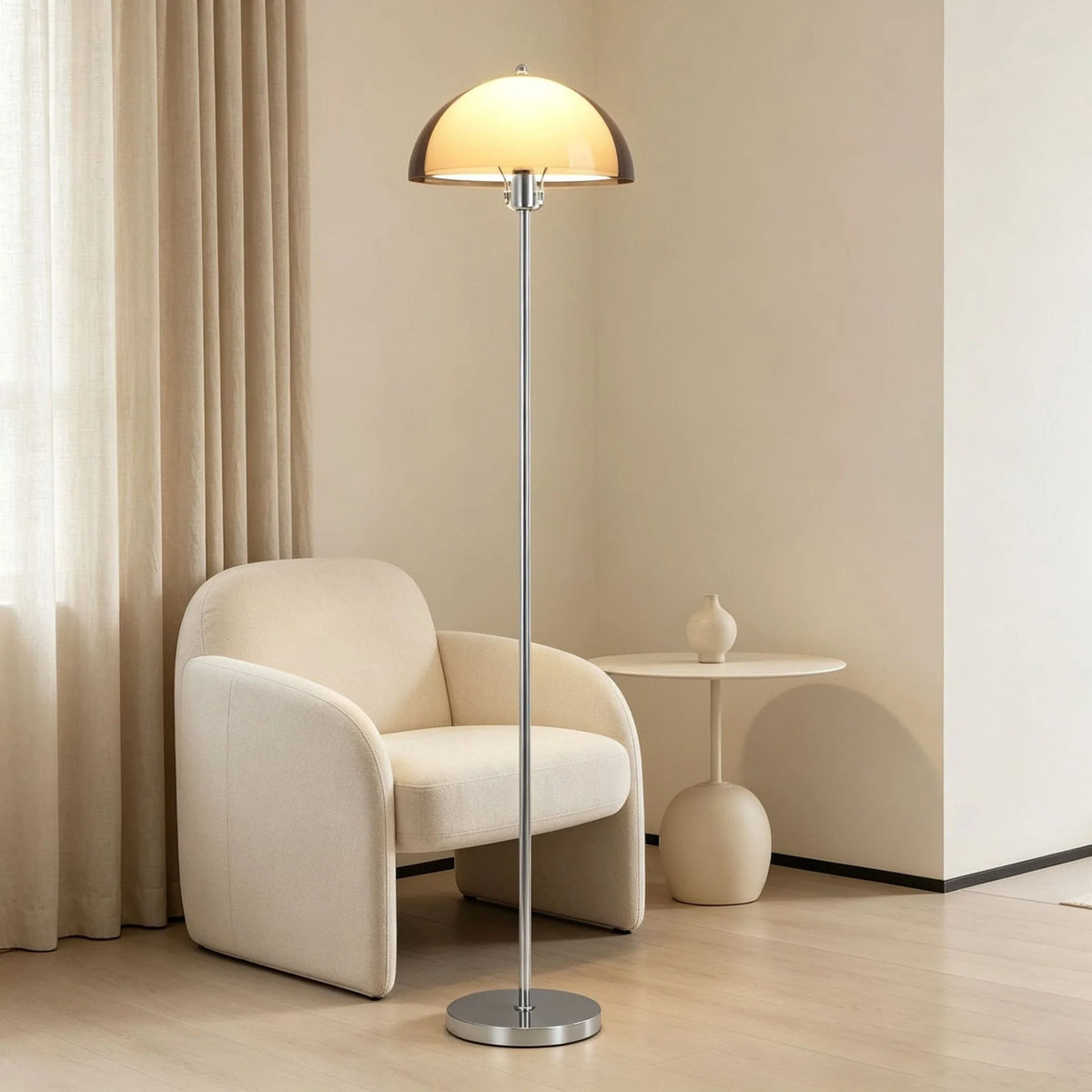 Floor Lamp Dome Shade Remote Control Three-Color Dimming