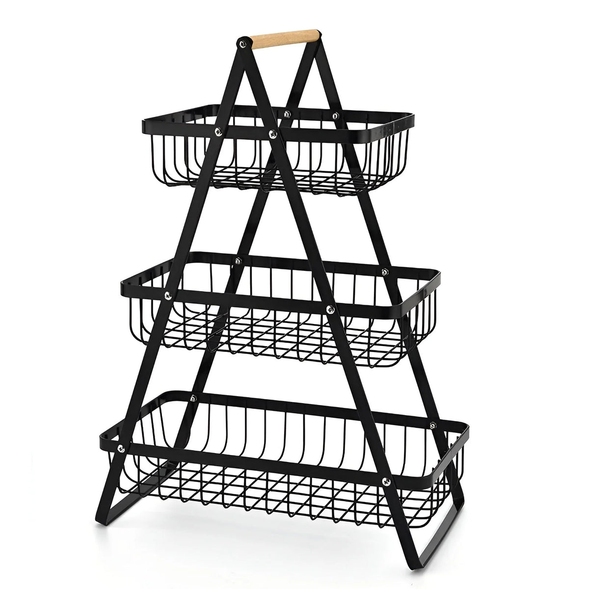 Fruit Basket Tiered Carbon Steel Space-Saving