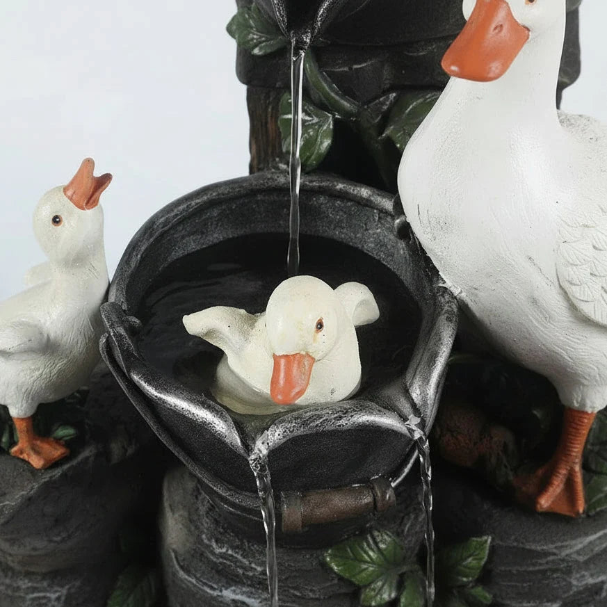 Garden Figurine Weather-Resistant Resin Duck & Squirrel