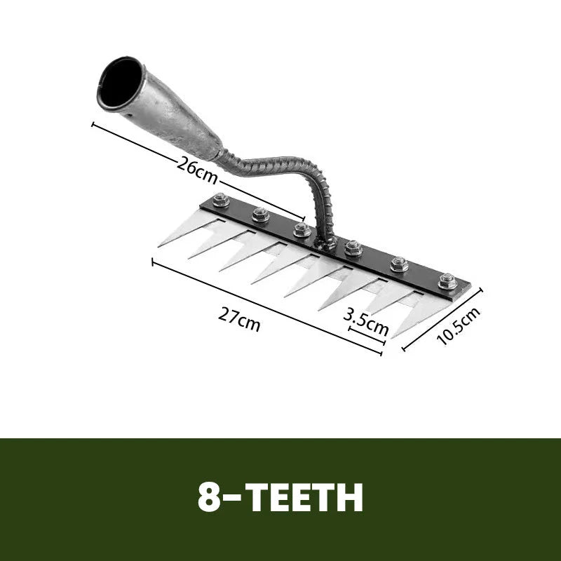 Garden Rake Head Carbon Steel Rust-Resistant Interchangeable P tines