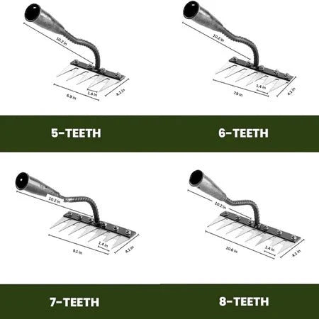 Garden Weeding Rake Forged Carbon Steel Narrow Head Soft Grip