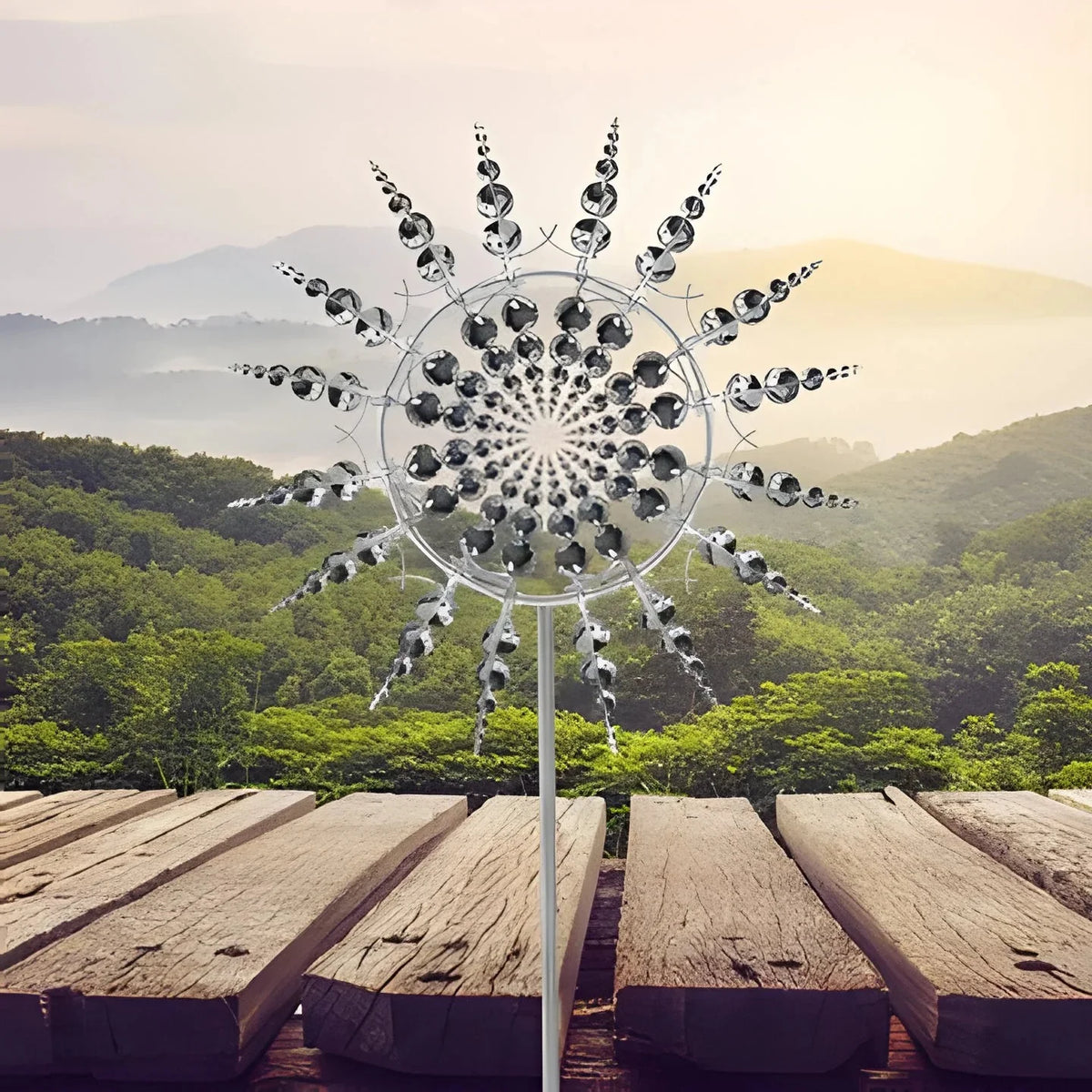 Garden Windmill Spinner Dual-Rotor Weather-Resistant Metal