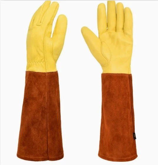 Gardening Gloves Thorn Protection Reinforced Stitching Elastic Wrist Strap
