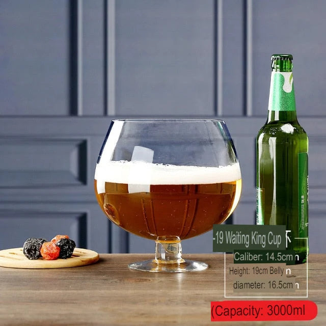Giant Party Glass Clear Wide Mouth Printed Design
