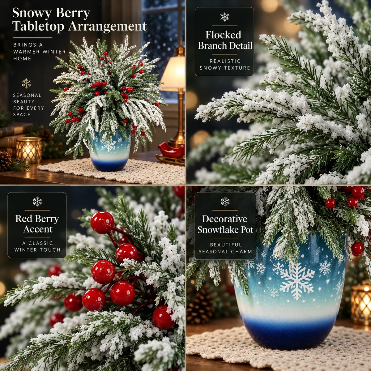 Greenery Stems Norfolk Pine & Red Berry 20 Pack