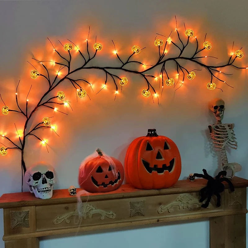 Halloween Garland LED Twig Battery-Powered 6-Foot Length