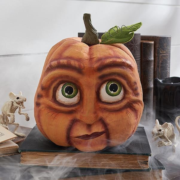 Halloween Pumpkin Decoration Hand-Painted Resin Expressive Face