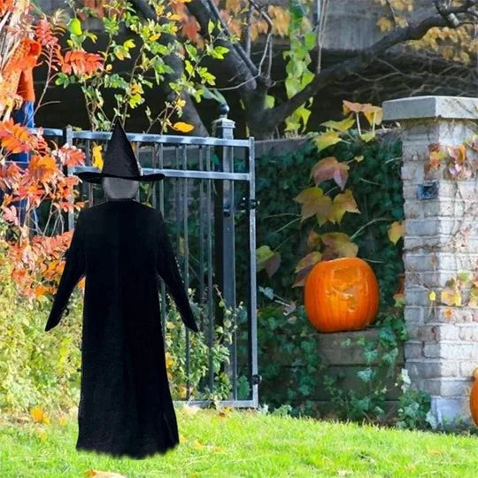 Halloween Witch Stake Lighted Sound-Responsive Battery-Powered