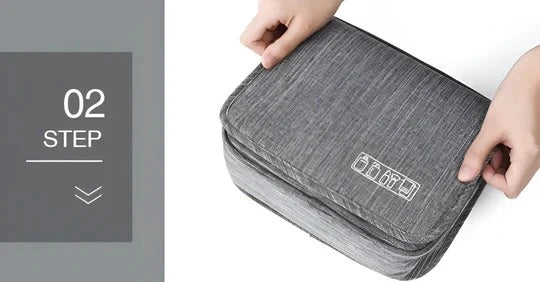 Hanging Toiletry Bag Built-In Hook & Zippered Pockets
