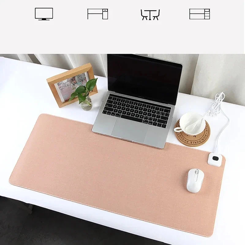 Heated Mouse Pad Adjustable Temperature Splash-Resistant Surface & Auto Shutoff