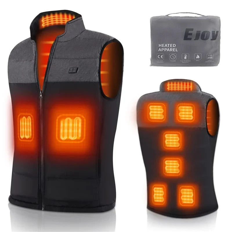 Heated Vest Graphene Heating Zones USB Powered Adjustable Heat