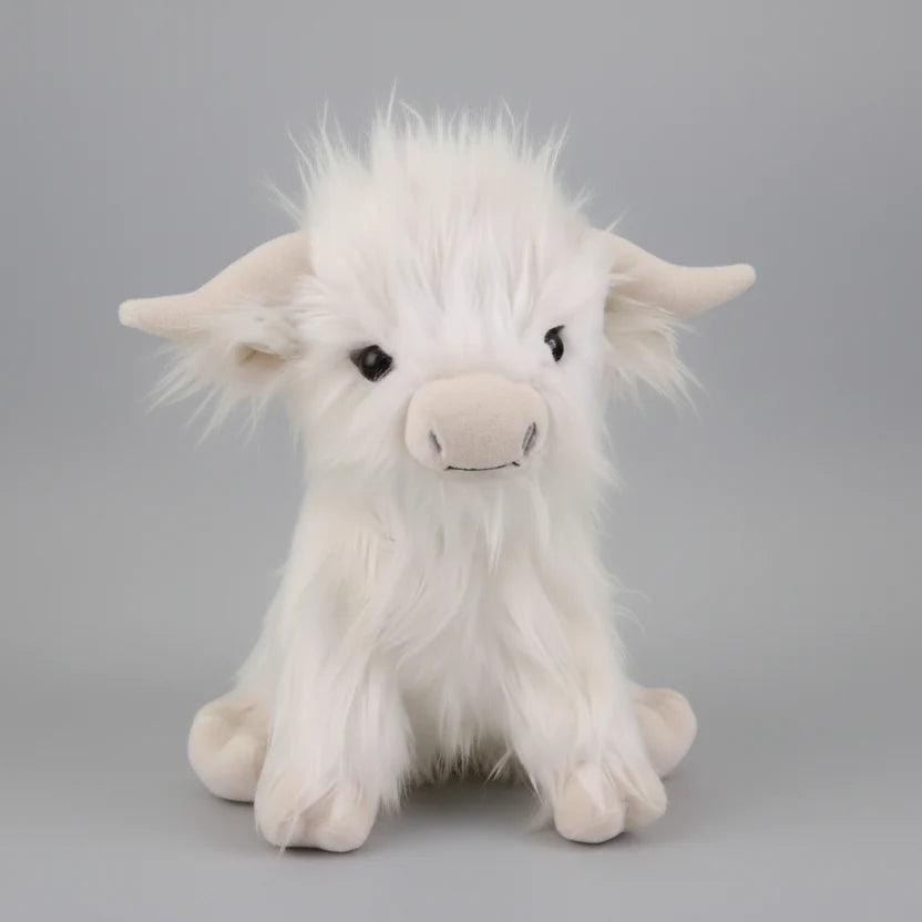 Highland Cow Plush Toy Super-Soft Shaggy Mane 9.84-Inch