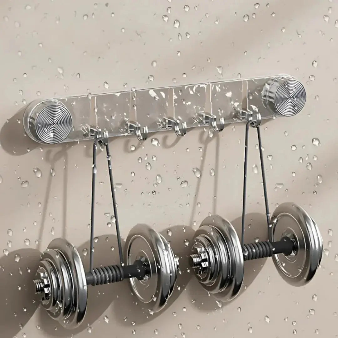 Hook Rail Drill-Free Suction-Cup Reusable 5 Hooks