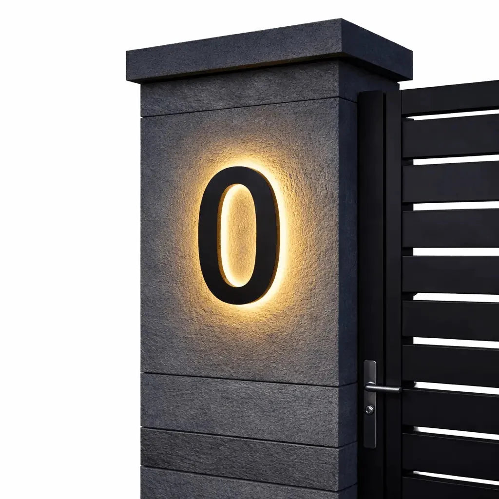 House Number Sign LED Backlit IP68 Water-Resistant