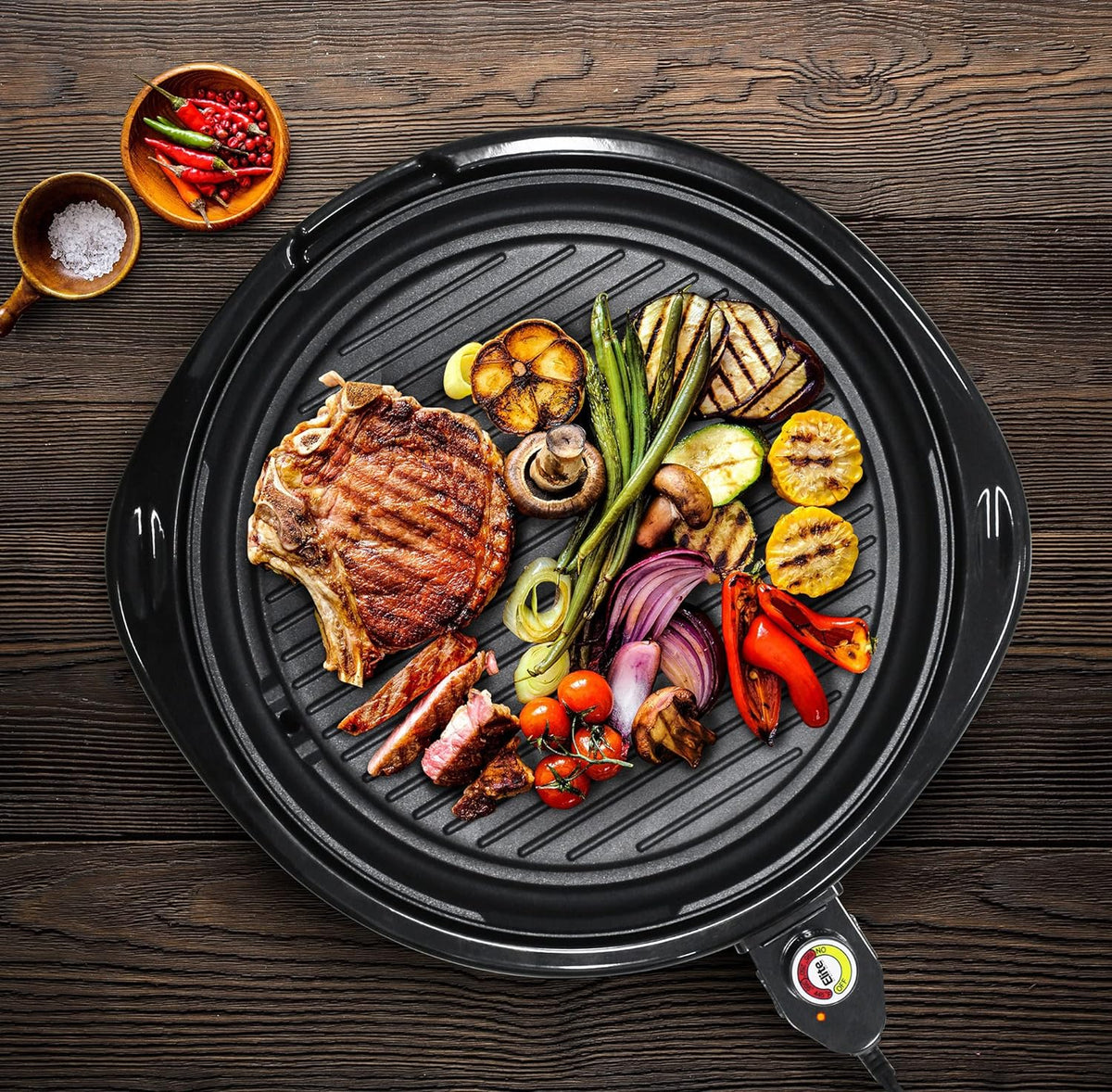 Indoor Electric Grill 14-Inch Nonstick Dishwasher-Safe Parts