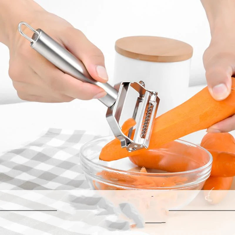 Julienne Peeler Stainless Steel Blade Non-Slip Handle With Protective Cap