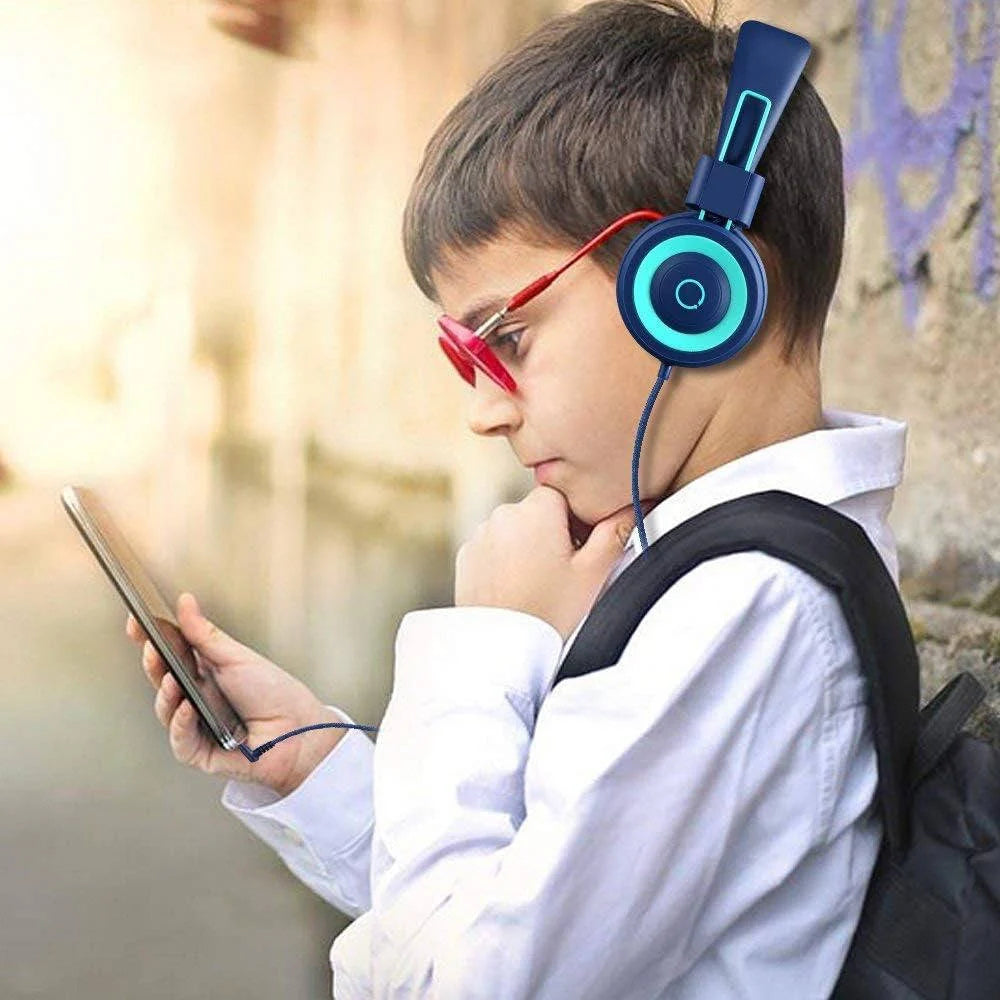 Kids Headphones Foldable Adjustable Fit 93 dB Volume Limit