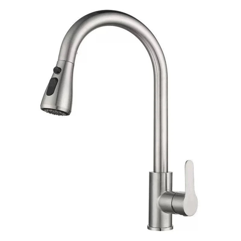 Kitchen Faucet Pull-Out Sprayer Stainless Steel 3 Modes Ceramic Valve
