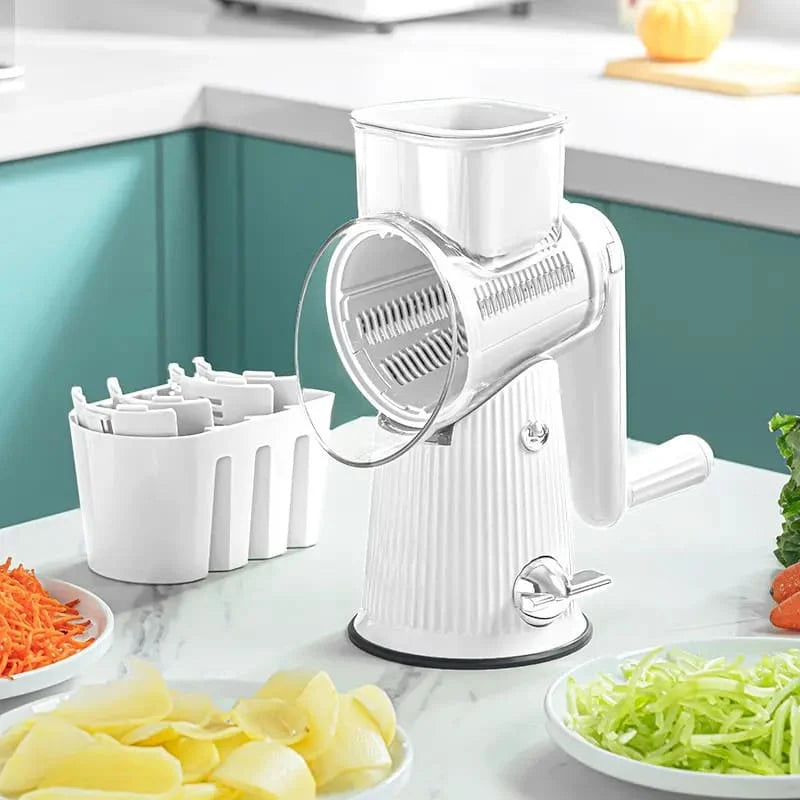 Kitchen Grater Enclosed Push-Down Design Built-In Food Catcher