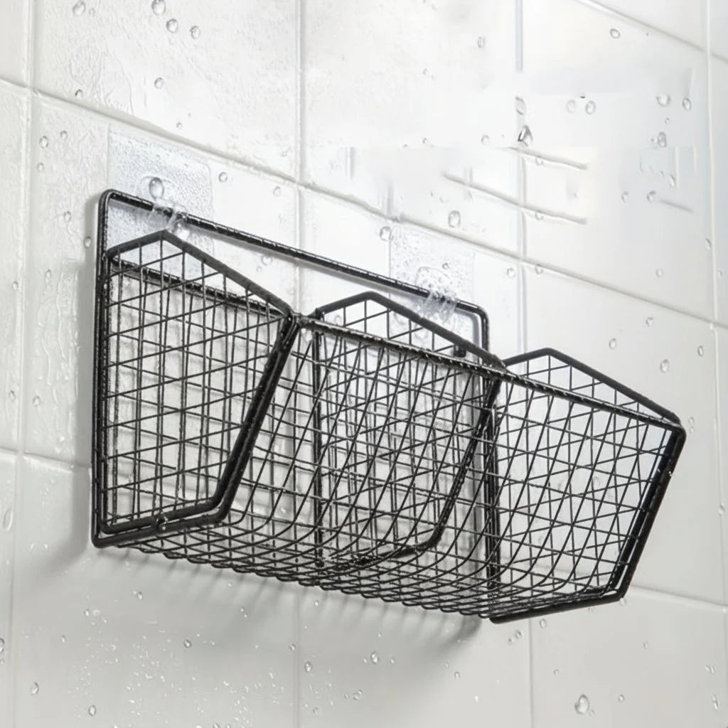 Kitchen Storage Basket Wall-Mounted Stainless Steel Open Wire