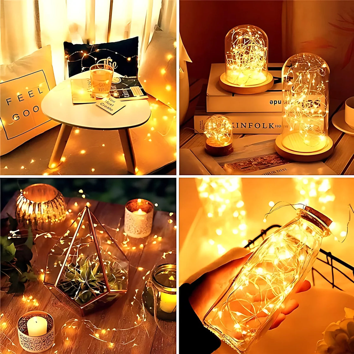 LED String Lights Flexible Wire Waterproof 100-Strand Set
