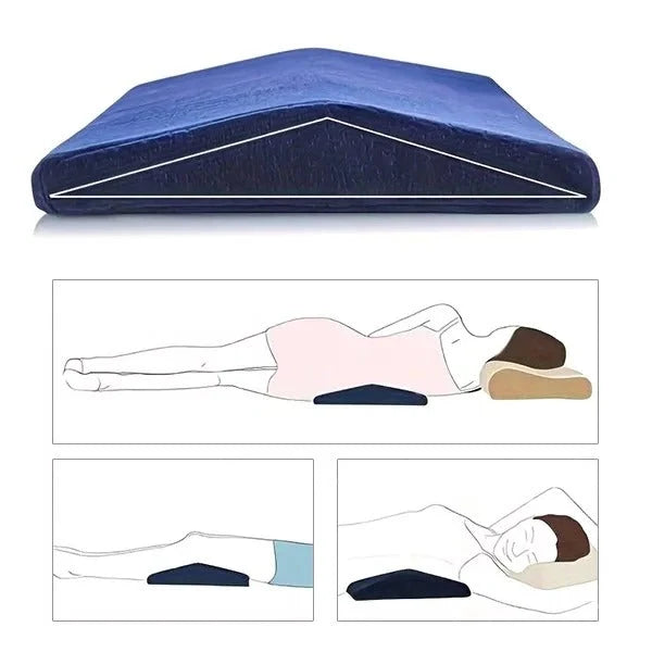 Lumbar Support Pillow Contoured Memory Foam Breathable Mesh Cover