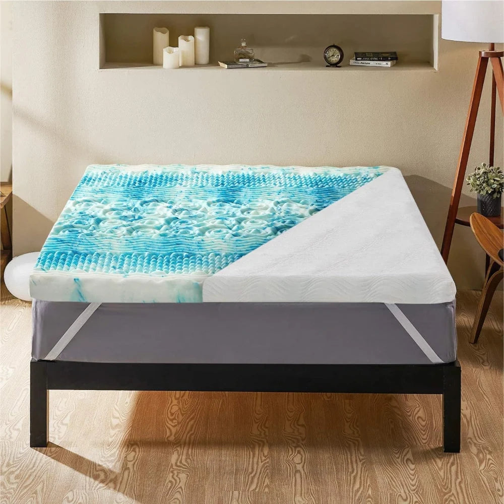 Mattress Topper Egg Crate Memory Foam Breathable Cover