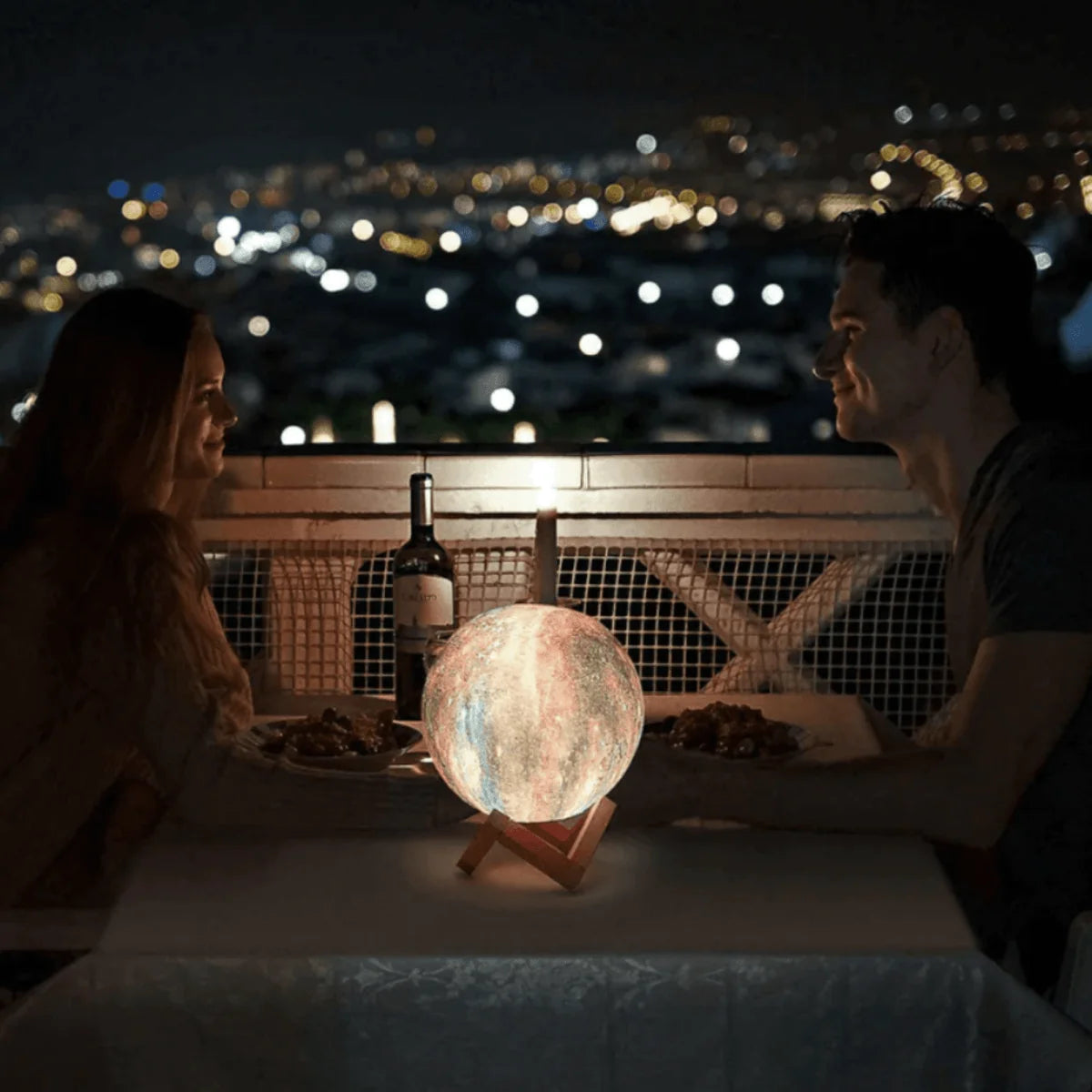 Moon Lamp 3D Lunar Design 16-Color Dimmable USB Rechargeable