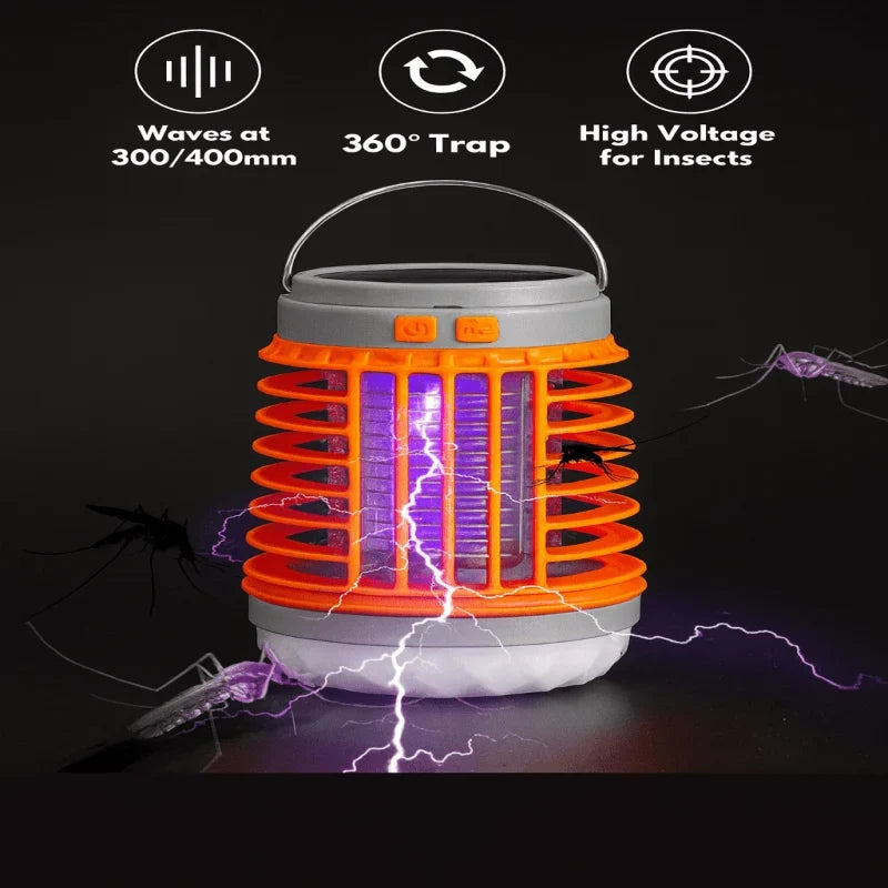 Mosquito Zapper Lantern Solar & USB Rechargeable Waterproof⏎