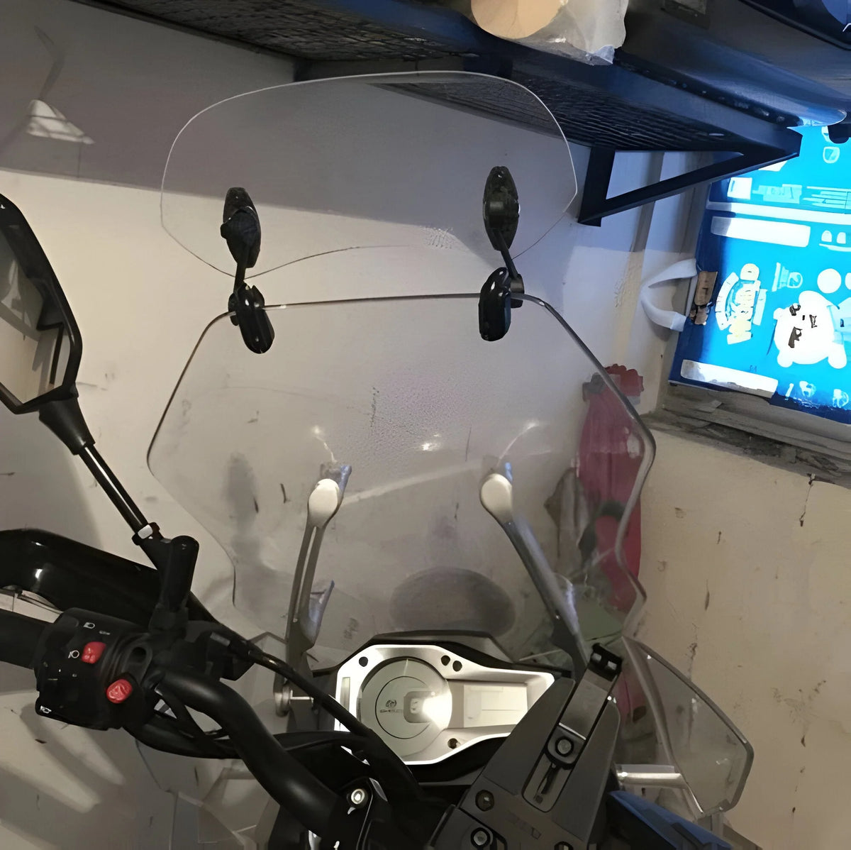 Motorcycle Windshield Extension Adjustable Clamp-On Height & Angle