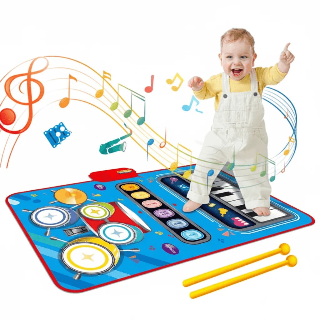 Musical Play Mat Five Instruments Adjustable Volume Non-Slip Design