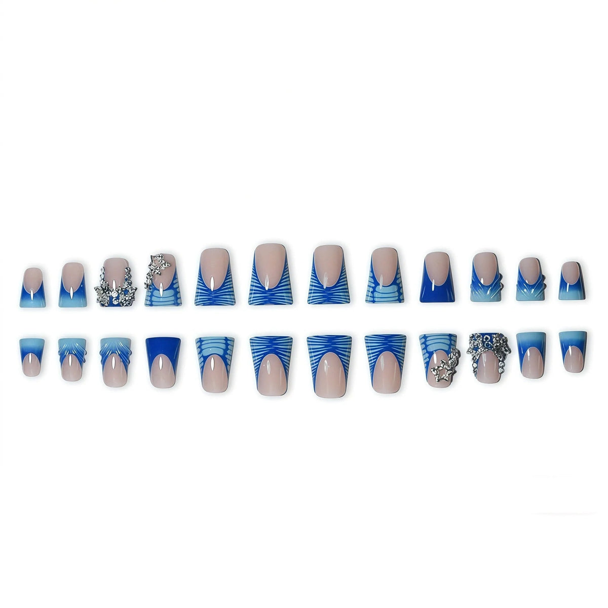 Nail Enhancements 3D Acrylic Silver Glossy Finish