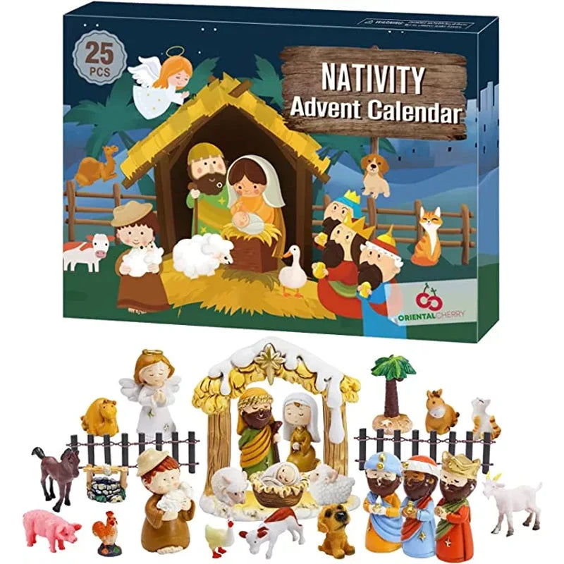 Nativity Advent Calendar 24 Figures Christmas Countdown