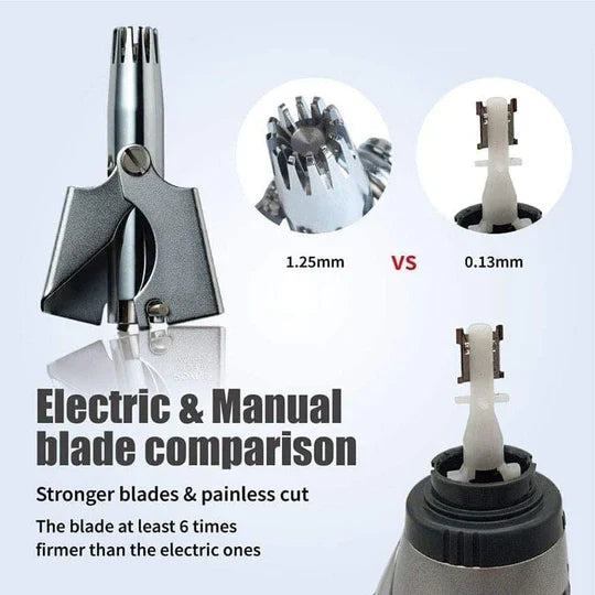 Nose And Ear Hair Trimmer Manual Stainless Steel Compact ભૂ