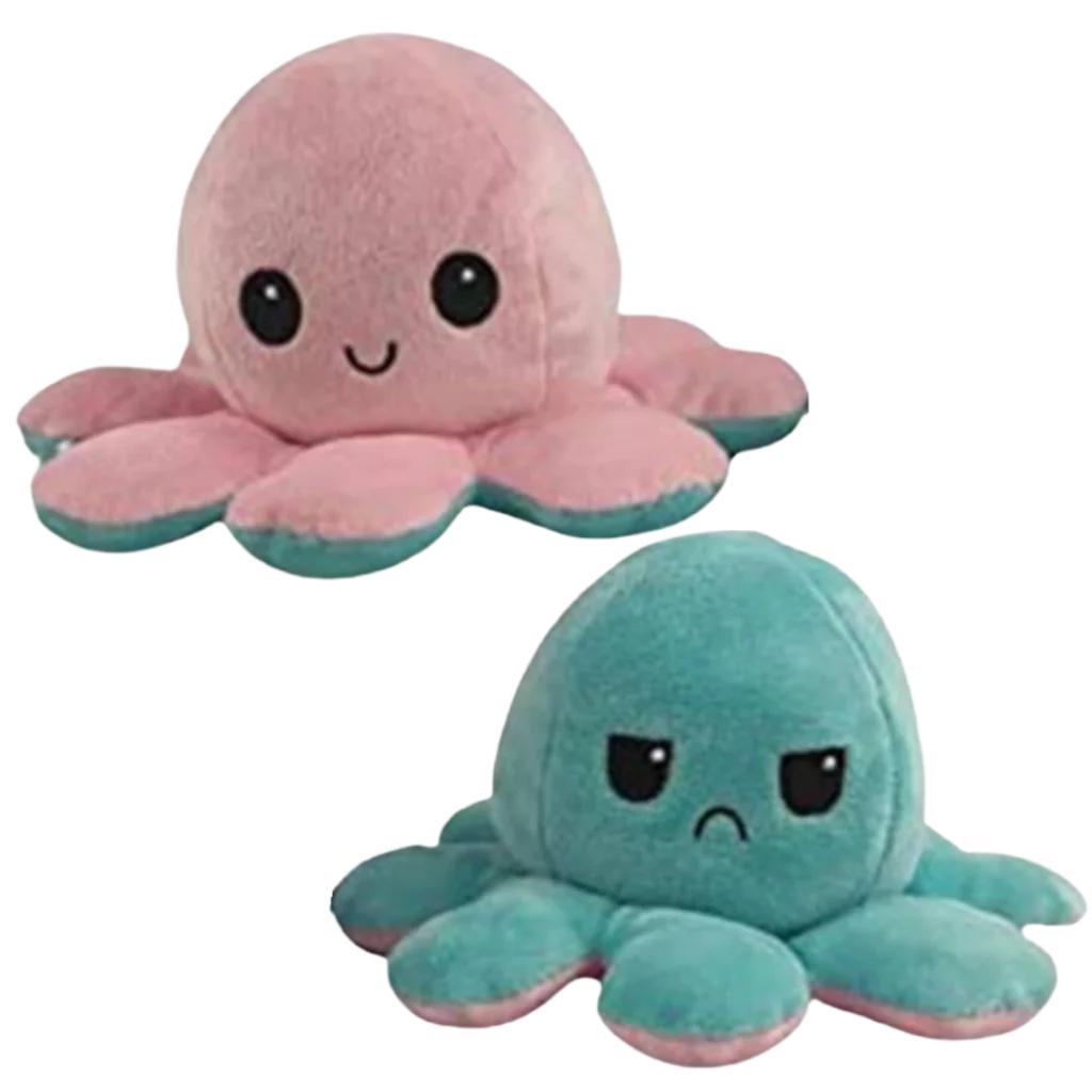 Octopus Plush Toy Reversible Happy & Sad Faces