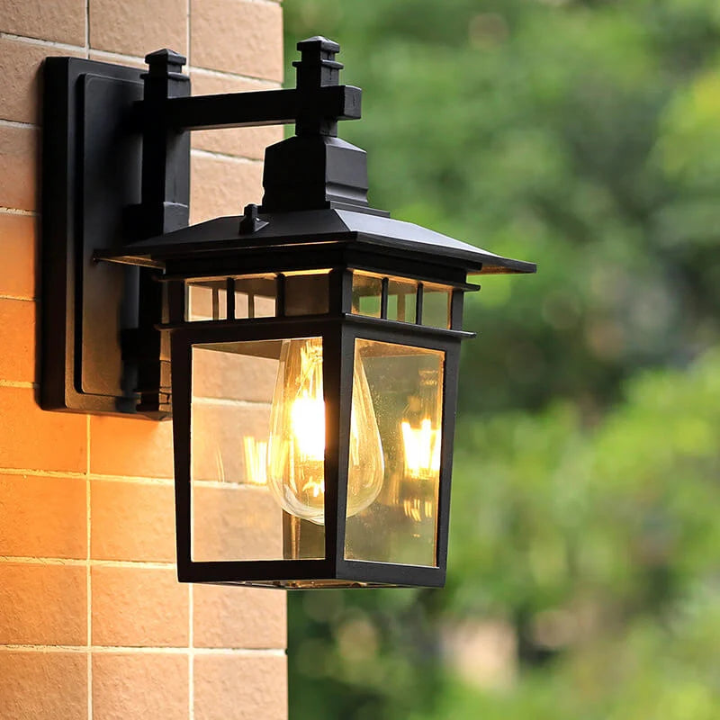 Outdoor Wall Lantern IP65 Clear Glass Panels