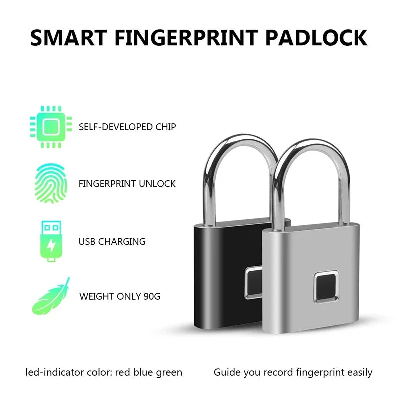 Padlock Fingerprint-Activated App-Controlled Long Battery Life