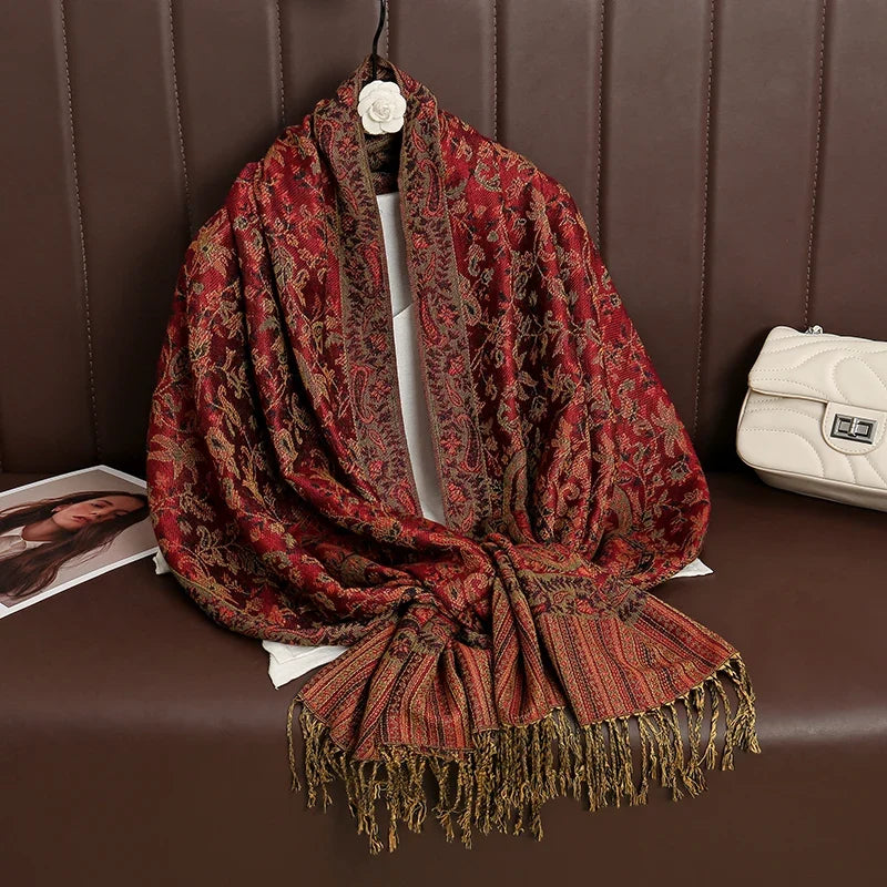 Pashmina Wrap Lightweight Cotton-Polyester Blend Cashmere-Like Feel