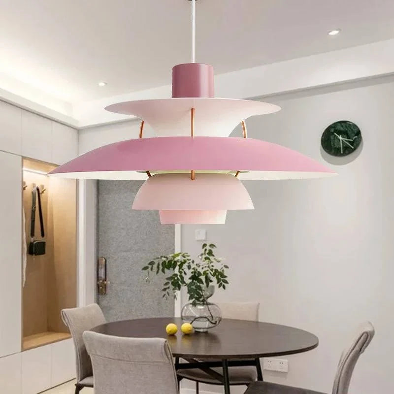 Pendant Light Metal Umbrella Design Adjustable Height