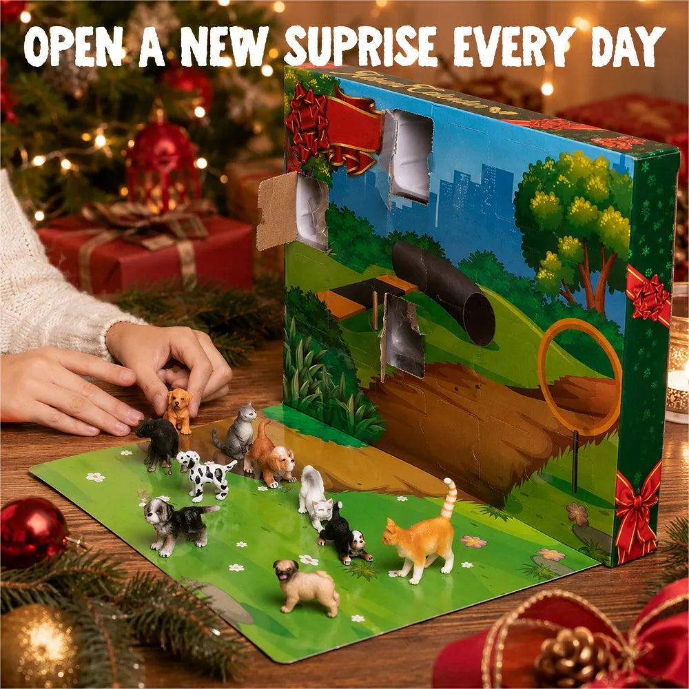 Pet Advent Calendar 24 Figurines Foldable Play Mat