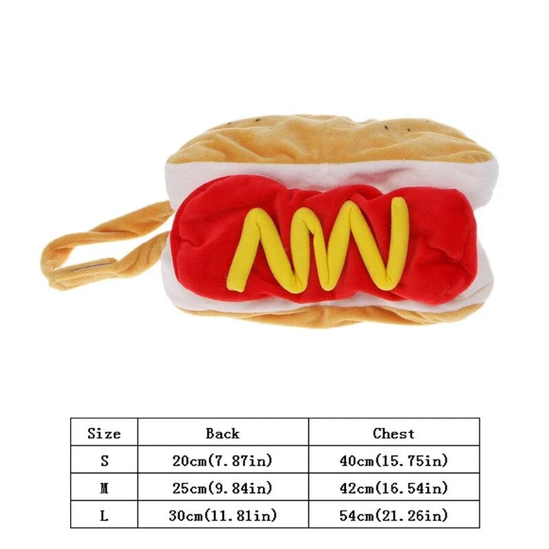 Pet Costume Hot Dog Design Cotton Plush Adjustable Fit