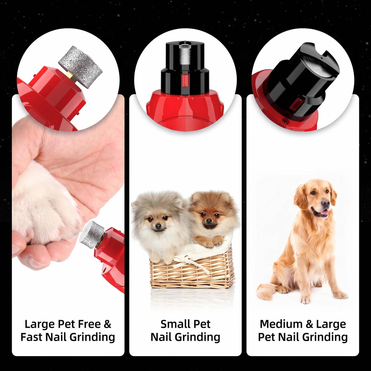 Pet Nail Grinder Dual LED Dustproof Low-Noise