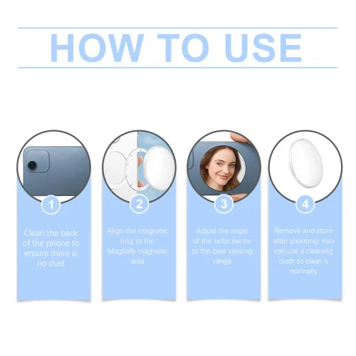 Phone Selfie Mirror Magnetic Convex Portable