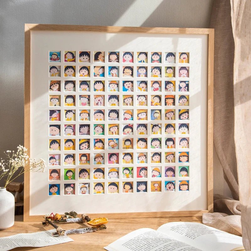 Photo Collage Frame Multi-Compartment Wall-Mounted With Mixed Photo Sizes