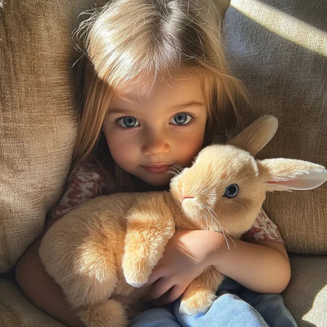 Plush Bunny Toy Hopping Nose Movements & Gentle Sounds