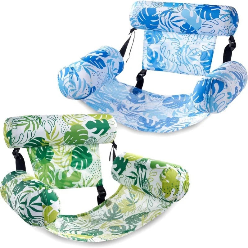 Pool Lounger Inflatable Three-Chamber Mesh Seat Adjustable Straps