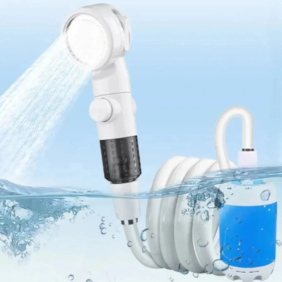 Portable Shower Pump Rechargeable Adjustable Pressure